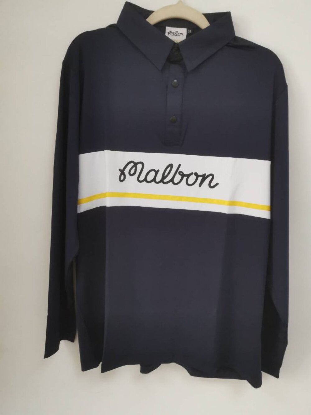 Malbon Stylish Men's Golf Polo Shirt Long Sleeve Casual Sport